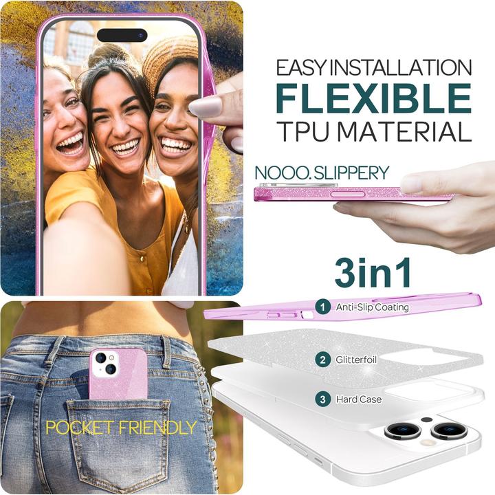 Produktbild Nalia Glitzer Hülle (Apple iPhone 15 Plus)
