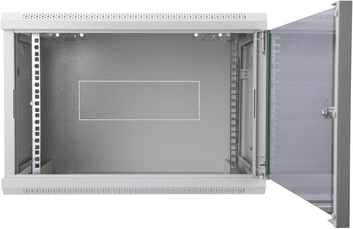 Image du produit Digitus 48,3cm 19inch armoire murale 16HE SoHoline RAL7035 gris H816mmxW600mmxD450mm avec porte en verre (16 HE, Rack 19 pouces)