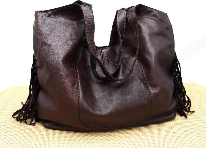 Immagine prodotto Only-Bags.Store Borsa a mano, borsa in pelle morbida, borsa a tracolla in pelle con frange