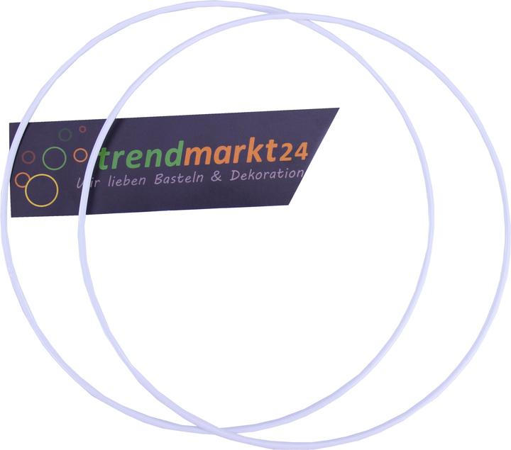 Produktbild trendmarkt24 Metallring 2er Set 30 cm Drahtring weiss Mobile Ring