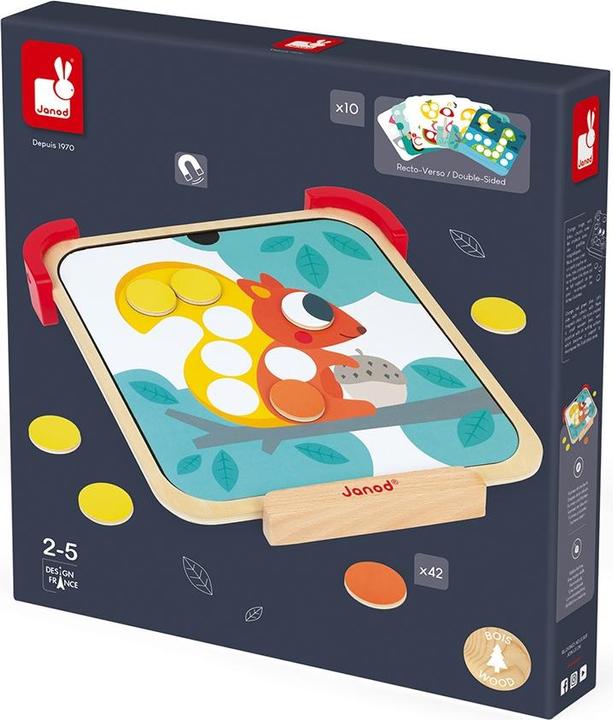 Image du produit Janod Jeu d'aimants couleurs et formes (Anglais, Allemand, Français, Italien)