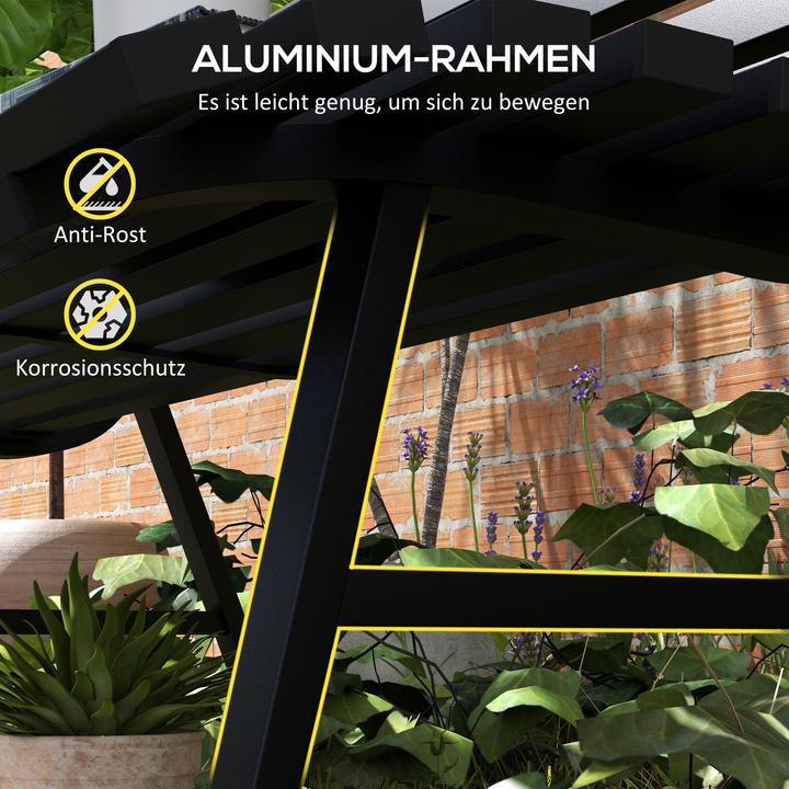 Produktbild Outsunny Gartenbank Aluminium Schwarz