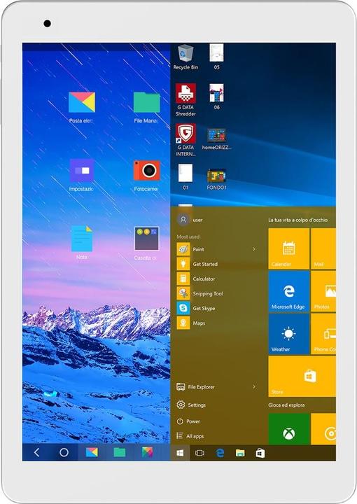 Immagine prodotto e-tab Tablet dual boot - Android + Windows 10 (3G, 9.70", 64 GB, Bianco)