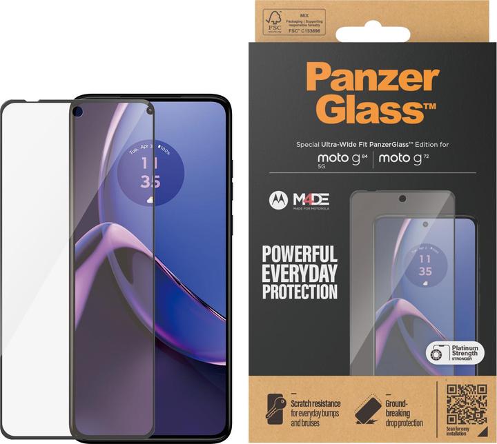 Actual product image PanzerGlass Ultra-Wide Fit (1 Piece, Motorola Moto G72, Motorola Moto G84)