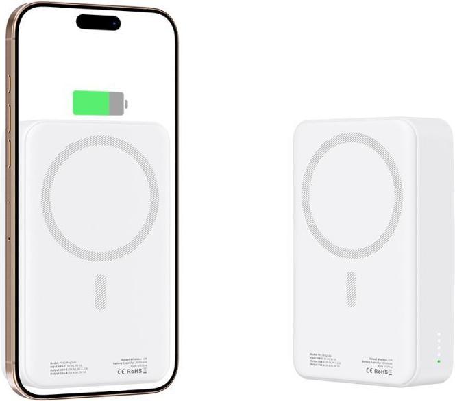 Actual product image Tech-Protect Powerbank PB12 LifeMag MagSafe 20000MAH - white (20000 mAh, 15 W)