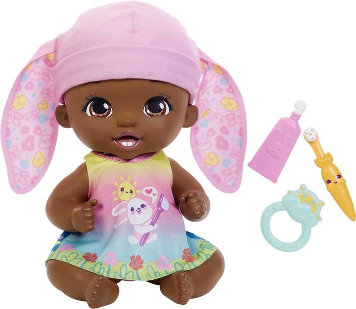 Produktbild My Garden Baby Zahnputzspass Hasen-Baby Puppe – Rosafarbener Hase