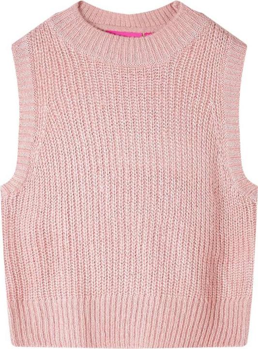 VidaXL Kinder-Pulloverweste Gestrickt Hellrosa 128,Material: 67 (128)