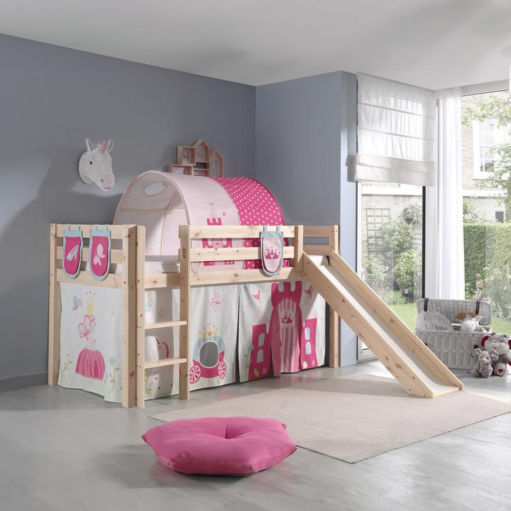 Image du produit Vipack Lit mi-hauteur Princess avec toboggan (90 x 200 cm)