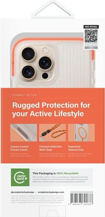 Produktbild Uniq Combat Active Magclick Charging Case for iPhone 16 Pro Max - Orange (Apple iPhone 16 Pro Max)