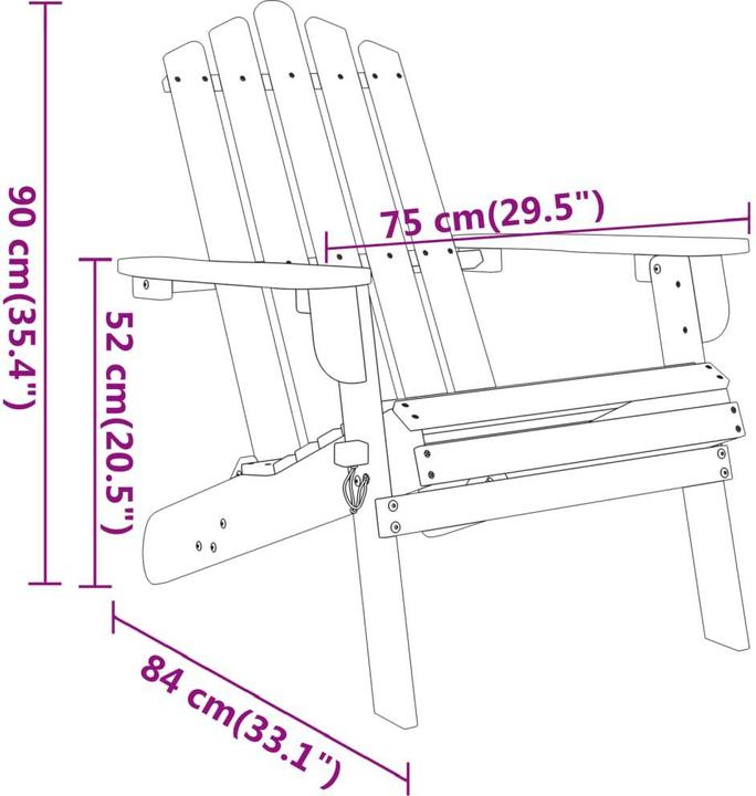 Produktbild VidaXL 3-tlg. Garten-Lounge-Set Adirondack Massivholz Akazie