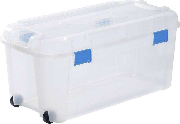Produktbild Curver 243731 Aufbewahrungsbox TOTEM Box 80L, transparent / blau Transparent (80 l)