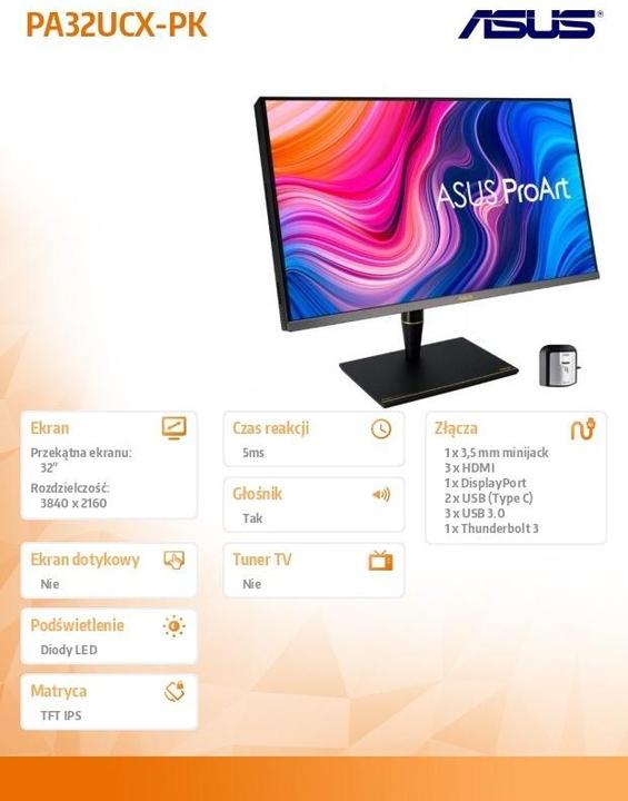 Produktbild ASUS ProArt PA32UCX-PK (3840 x 2160 Pixel, 32")