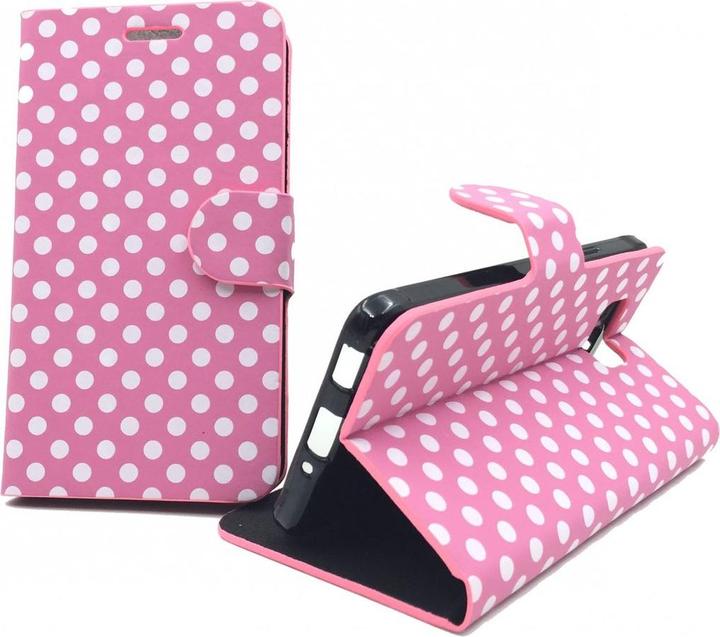 Produktbild König Design Schutzhülle Tasche (Flip Quer) für Handy Samsung Galaxy Alpha SM G850F Rosa / Weiss (Samsung Galaxy Alpha)