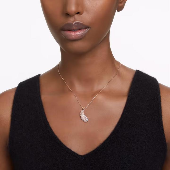 Image du produit Swarovski Nice Collier Plume Blanc Or rose (Métal Swarovski, 38 - 43 cm)