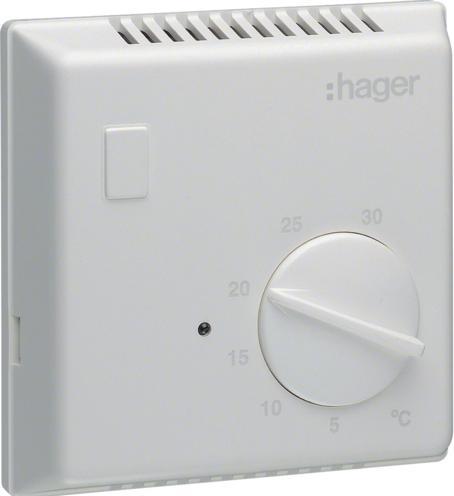 Actual product image Hager HAG EK053 230V 10A room thermostat with NC contact