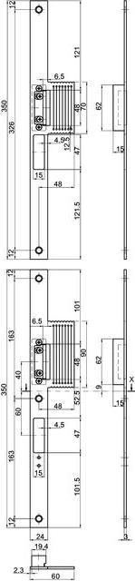 Actual product image MSL Reno flap strike plates VariFlex BV-24421 (Striking plate)
