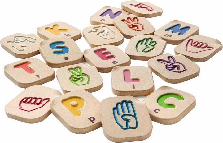 Actual product image Plantoys Wood alphabet sign language 5672 (English)