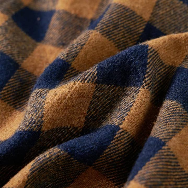 Immagine prodotto VidaXL Camicia da bambino con motivo a quadri cognac e blu 104,Materiale: 80 (104)