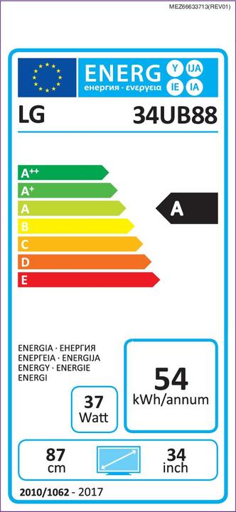 Energie-Label LG 34ub88-B (3440 x 1440 Pixel, 34")