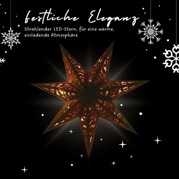 Image du produit Hermex LED Étoile de Noël Étoile lumineuse Hanging Star Lanterne d'éclairage Étoile pliante