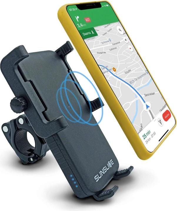 Actual product image Sunslice Rechargeable bicycle phone holder "Cyclotron 5000mAh"