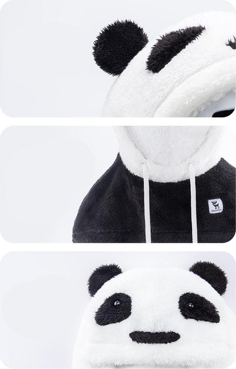 Qunature Panda Ski Balaclava for Kids/Adults Size M - Black/White
