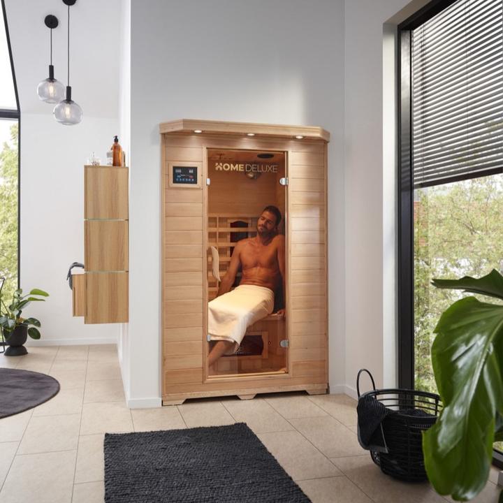 Immagine prodotto Home Deluxe Cabina a infrarossi IKENNA M - 120x105cm per 2 persone - Cabina a infrarossi con 1750 Watt