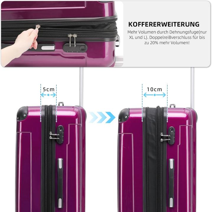 Image du produit Beibye Handgepäck Koffer mit Zwillingsrollen (40 l, Bagage à main (jusqu'à 50l))