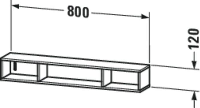 Actual product image Duravit Shelf unit L-CUBE 800x140x120mm dark brushed oak