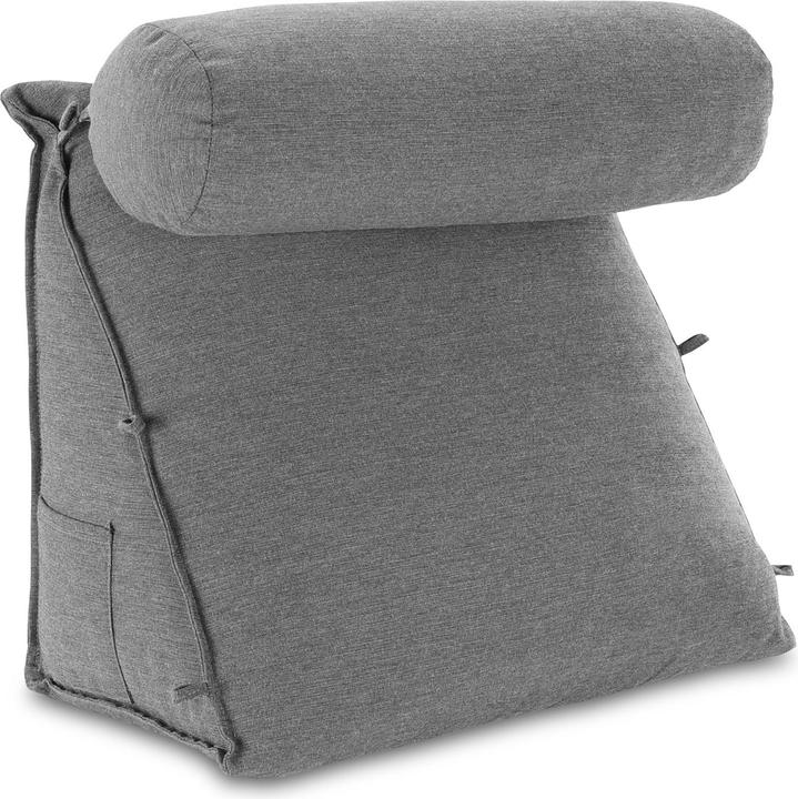 Aktivshop Rückenkissen Bett/Sofa mit Abnehmbarer Nackenrolle und Seitentasche, Rückenstützkissen mit (55 x 50 x 30 cm)