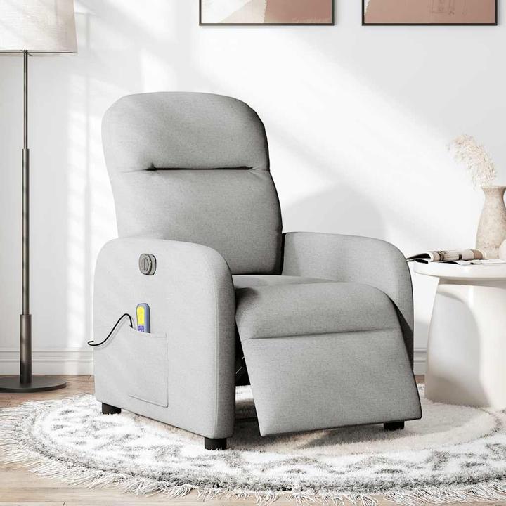Actual product image VidaXL Massage chair electric cloud grey fabric
