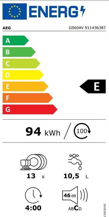 Etichetta energetica AEG GS60AV