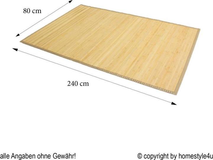Produktbild Greendeco Bambusmatte Bambusteppich Teppich Bambus 80 x 240 natur (80 x 240 cm)