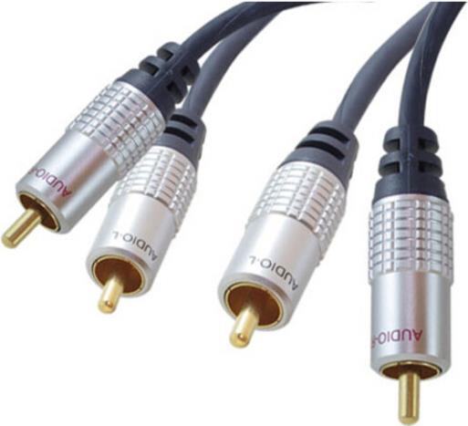 Shiverpeaks sp-PROFESSIONAL Câble audio 5 m 2 x RCA Bleu - Chrome (SP40105) (5 m, RCA)