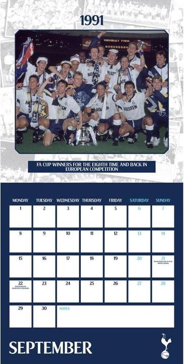 Immagine prodotto Tottenham Hotspur FC Calendario da Parete (30 x 30 cm, Inglese)