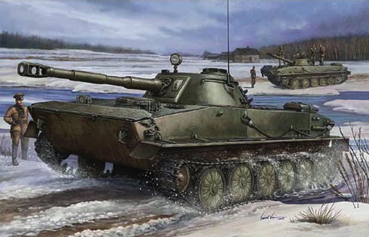 Actual product image Trumpeter PT-76 Light Amphibious Tank