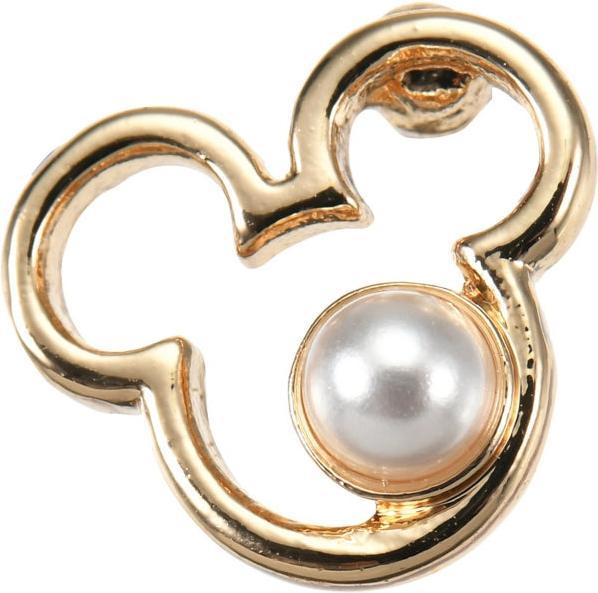 Disney Mickey Ohrring (für ein Ohr) mit Ikone & Perle (Edelstahlpfosten)