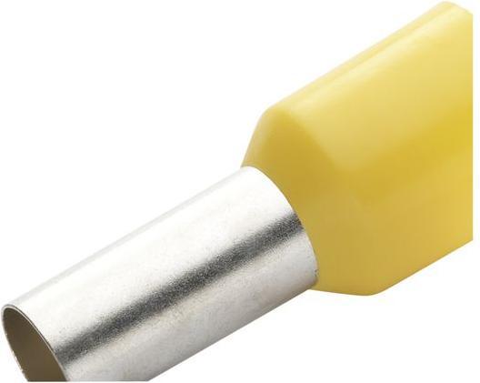 RND Electronics Wire end ferrule 1mm² Yellow 14mm pack of 100 pieces