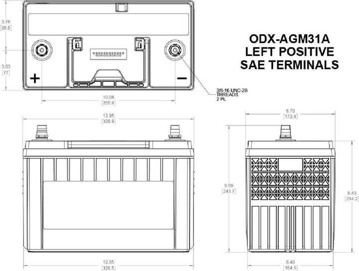 Produktbild Odyssey AGM Batterie Extreme (ODX) 12V 100Ah 1150A (12 V, 100 Ah, 1150 A)