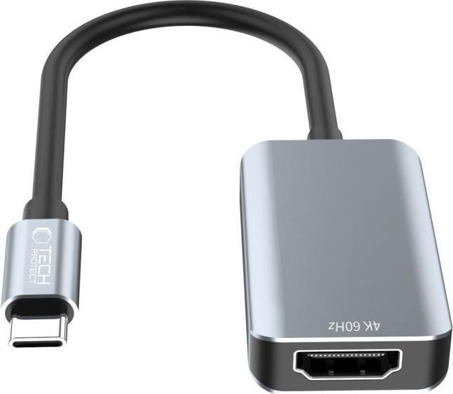 Actual product image Tech-Protect UltraBoost USB-C (Male) / HDMI (Female) 4K 60Hz Adapter - Black (USB-C, 4.50 cm)
