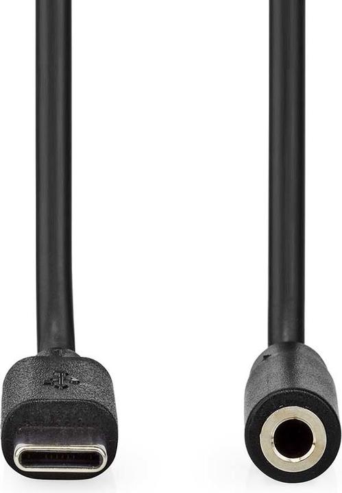 Produktbild Nedis USB-C™ Adapter | USB 2.0 | USB-C™ Stecker | 3.5 mm Buchse | 1.00 m | Rund | Vernickelt | PVC | (1 m, USB)