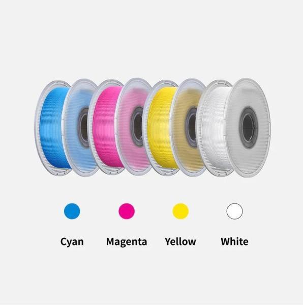 Immagine prodotto Bambu Lab PLA Basic (PLA, 1.75 mm, 1000 g, Bianco, Giallo, Blu, Pink)