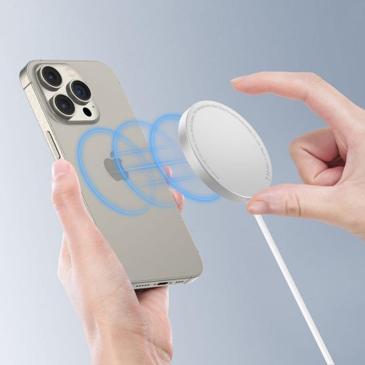 Actual product image Tech-Protect QI15W-A34 inductive charger with MagSafe with USB-C cable - white (15 W)