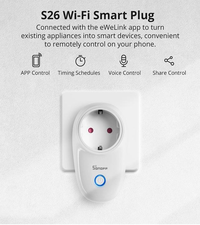 Image du produit Sonoff S26 Wi-Fi Smart Plug