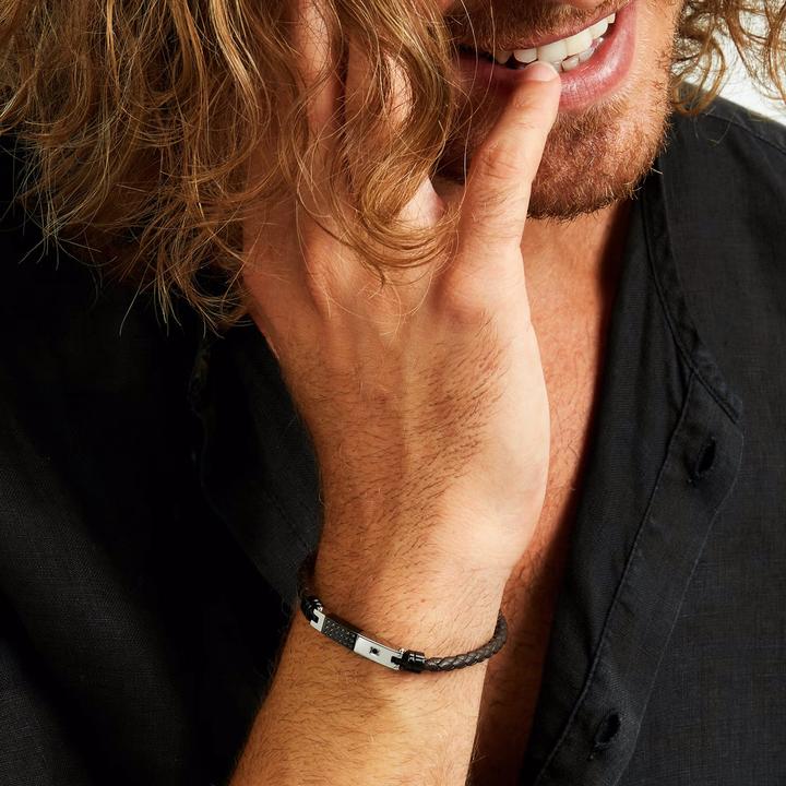 Immagine prodotto Morellato Elegante bracciale da uomo in pelle Moody SQH57 (21 cm, Acciaio inossidabile, Cuoio)
