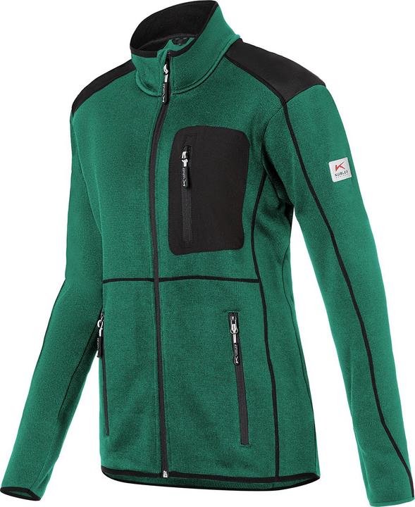 Kübler Strickjacke Damen moosgrün/schwarz Form 1444 Grösse XS (XS)