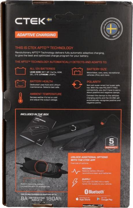 Actual product image Ctek CS One battery charger (12V, 8 A)