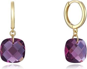 Viceroy Stylish gold-plated earrings with purple crystals Elegant 13102E100-57