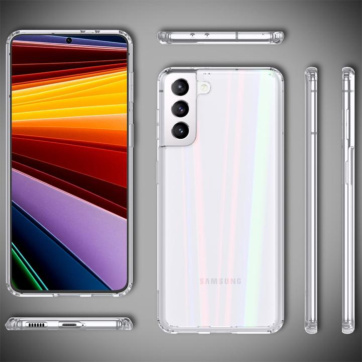 Actual product image Nalia Clear tempered glass hull rainbow effect (Samsung Galaxy S22)
