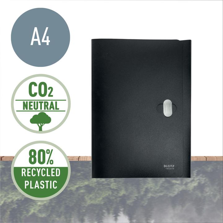Image du produit Leitz Chemise à encarter ALPHA Recycle A4 noir (A4, 1 x)